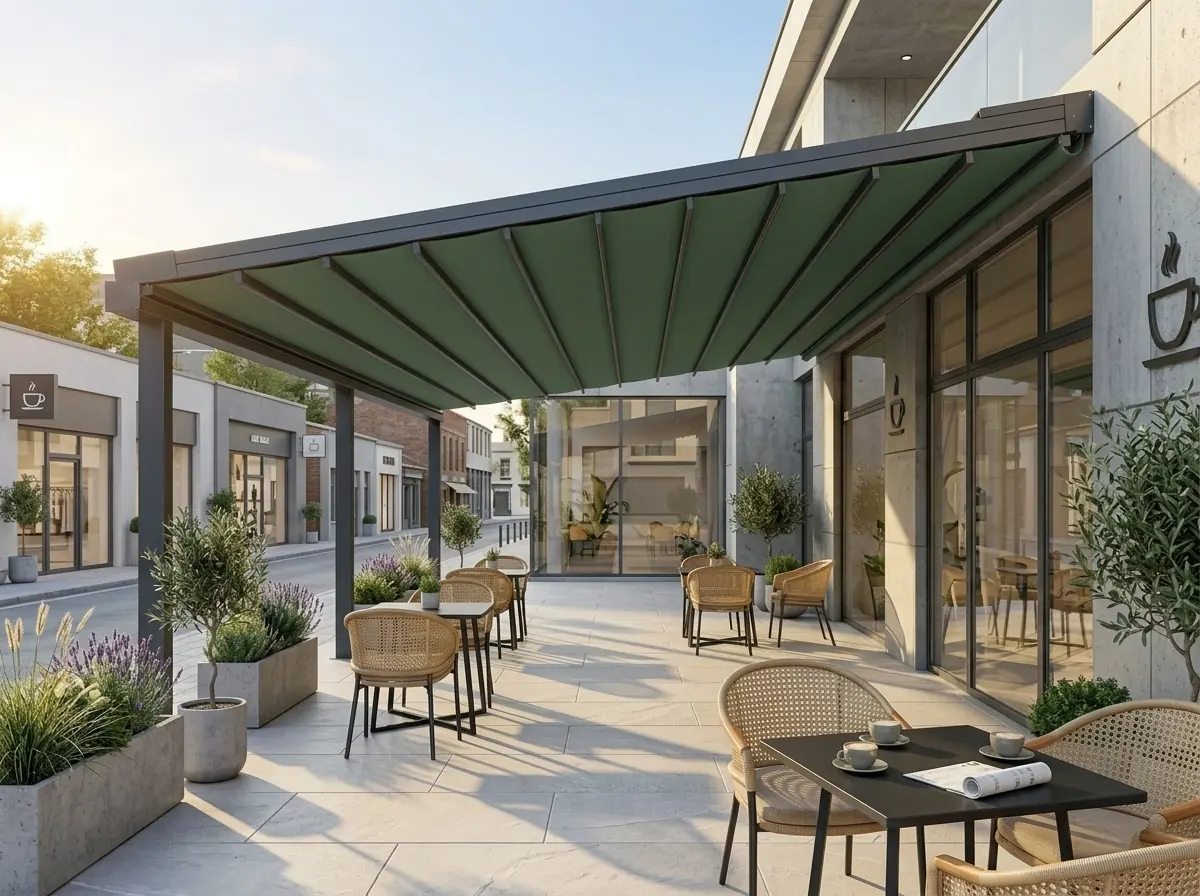 Bayraklı'da uygulanmış otomatik pergola örneği